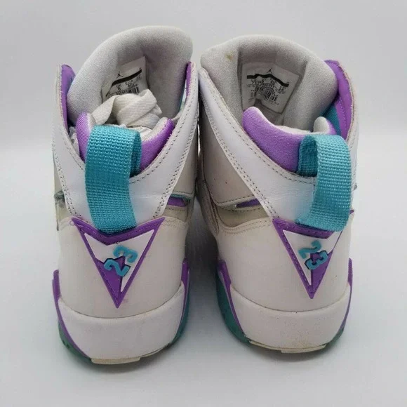 Air Jordan Retro 7 /442960-001 White Purple Teal Athletic Sneakers Size 7Y - Picture 8 of 10